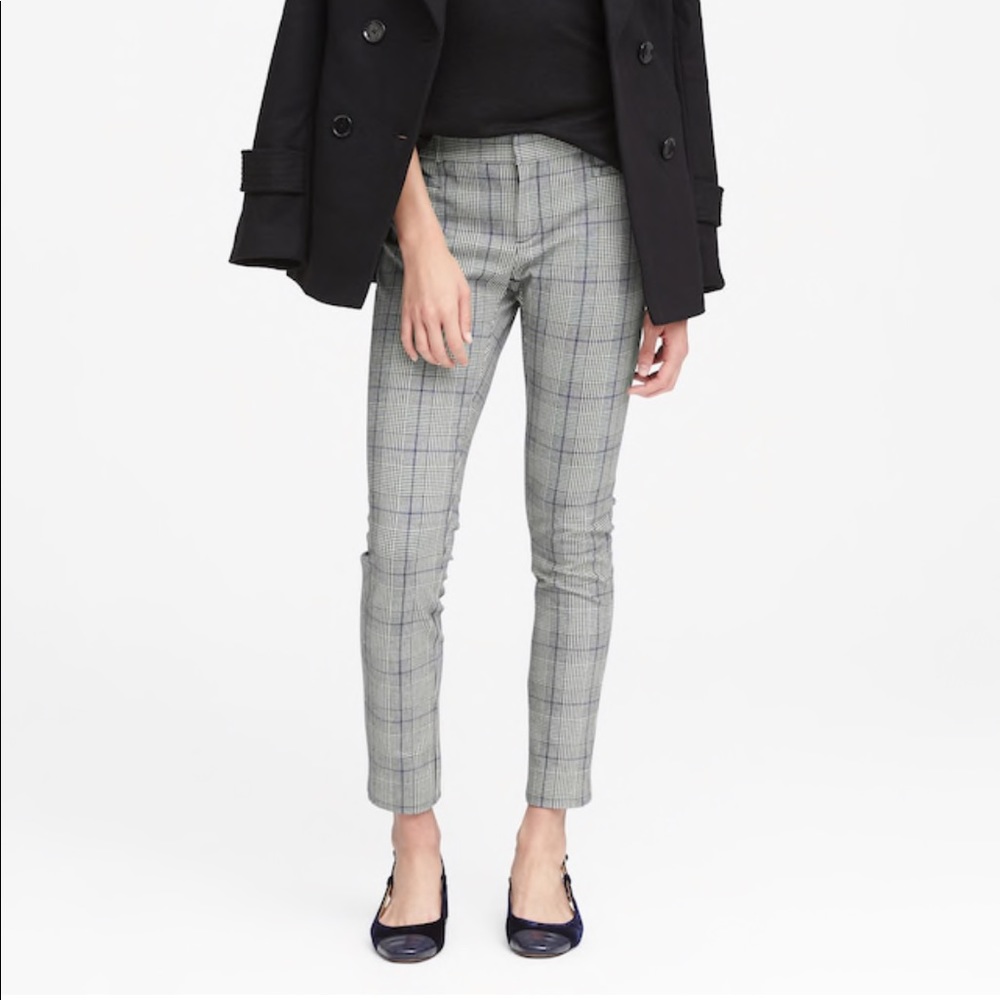 Banana Republic Sloan Skinny-Fit plaid pants